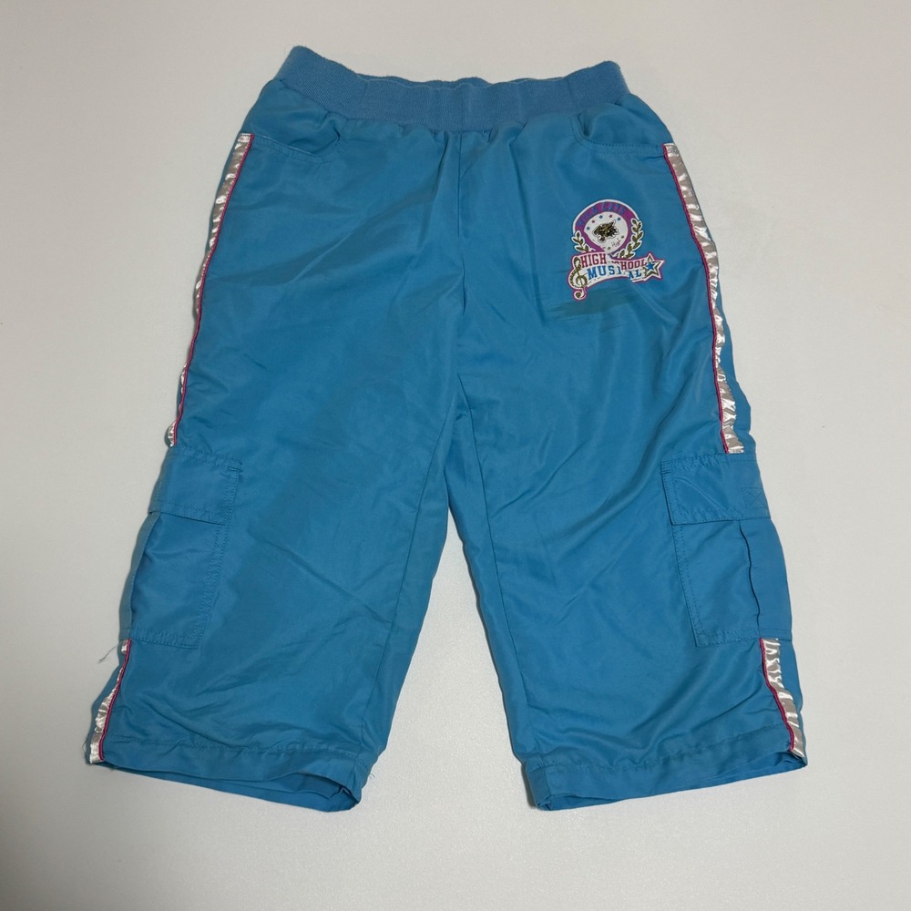 Disney‎ High School Musical Girls Pants Blue Track Cargo Size 10/12 Y2K Wildcats